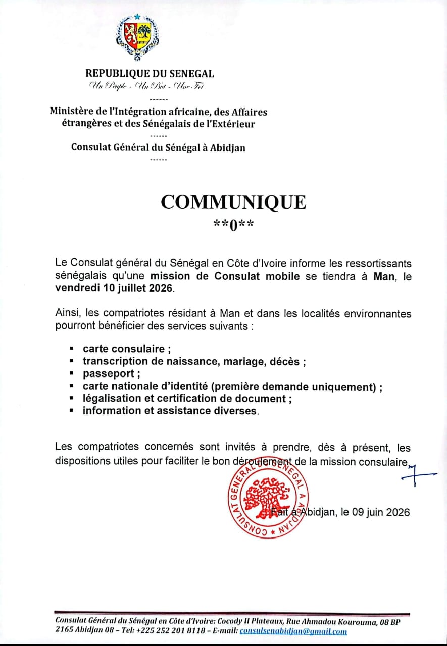 Mission Consulat mobile à Man